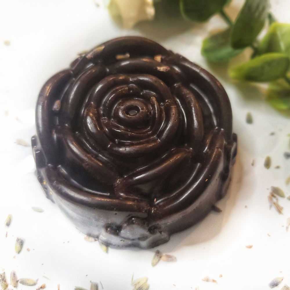 African black soap and charcoal